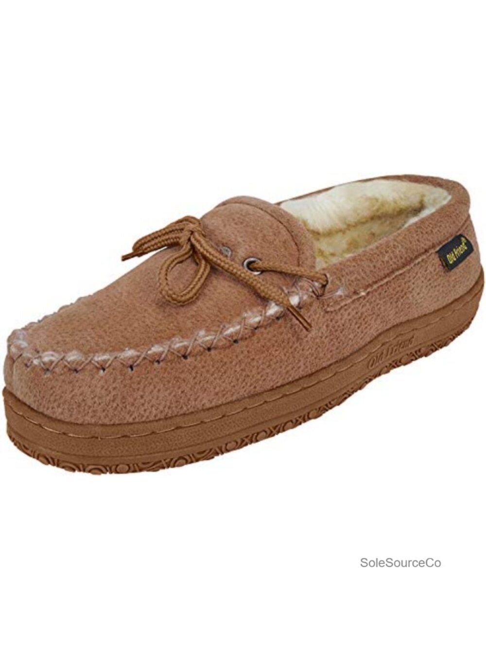Fleece Lined Leather Mocc w/ Rubber Sole